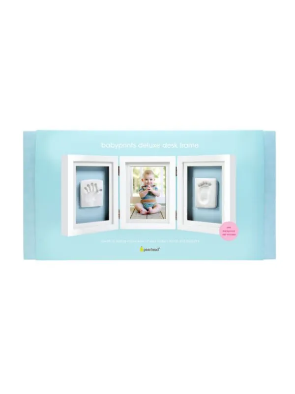 Discount Babyprints Deluxe - triplakehys käden- ja jalanjäljelle + valokuvalle, valkoinen Baby Shower -Lahjat|Kastelahjat