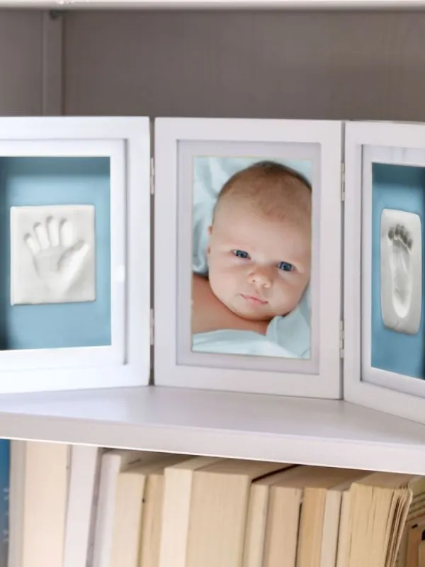 Discount Babyprints Deluxe - triplakehys käden- ja jalanjäljelle + valokuvalle, valkoinen Baby Shower -Lahjat|Kastelahjat