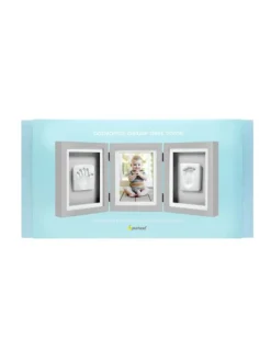 Babyprints Deluxe - triplakehys käden- ja jalanjäljelle + valokuvalle, harmaa Baby Shower -Lahjat|Sisustustavarat