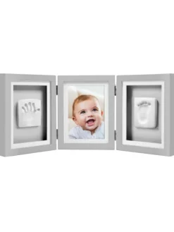 Babyprints Deluxe - triplakehys käden- ja jalanjäljelle + valokuvalle, harmaa Baby Shower -Lahjat|Sisustustavarat