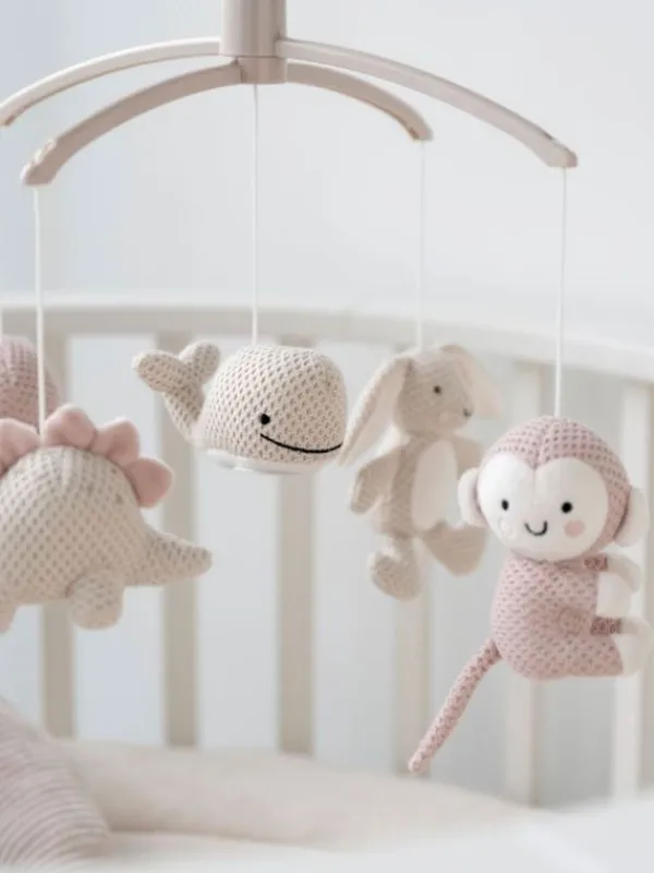 Clearance - mobile pinnasänkyyn Animals, old pink/warm linen Mobilet