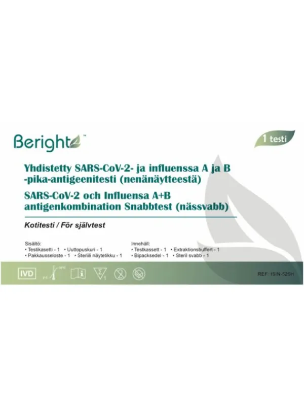 Clearance Beright Korona- ja Influenssa kotitesti 3-in-1 1 kpl Muut Testituotteet
