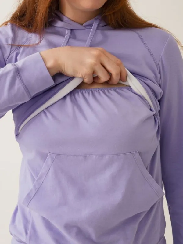 Best Boob Design - imetyshuppari B-Warmer Hoodie, Lilac Äitiyspaidat|Imetyspaidat