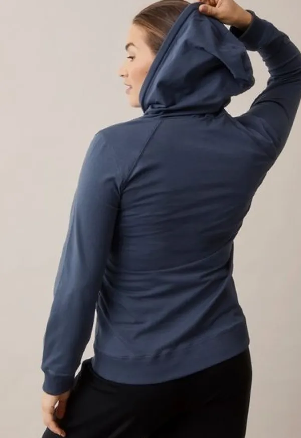 Online Boob Design - imetyshuppari B-Warmer Hoodie, Thunder blue Äitiyspaidat|Imetyspaidat