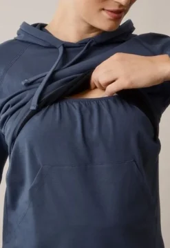 Online Boob Design - imetyshuppari B-Warmer Hoodie, Thunder blue Äitiyspaidat|Imetyspaidat