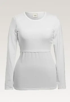 Clearance Boob Design - imetyspaita pitkähihainen Classic Valkoinen Äitiyspaidat|Imetyspaidat