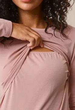New Boob Design - imetyspaita pitkähihainen Classic, mauve Äitiyspaidat|Imetyspaidat