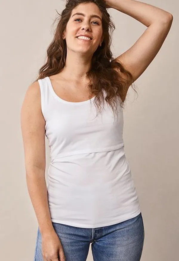 Sale Boob Design - imetystoppi Classic Tank Top Valkoinen Äitiyspaidat|Imetyspaidat