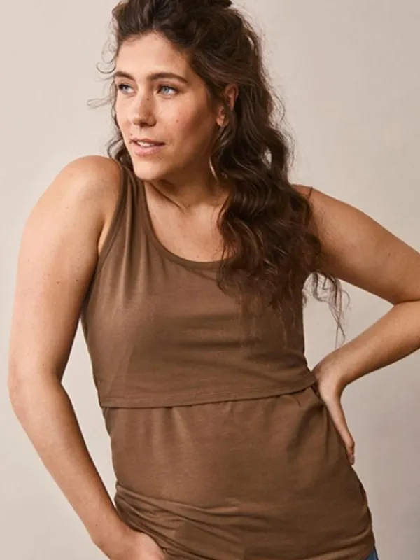 Online Boob Design - imetystoppi Classic Tank Top Hazelnut Äitiyspaidat|Imetyspaidat
