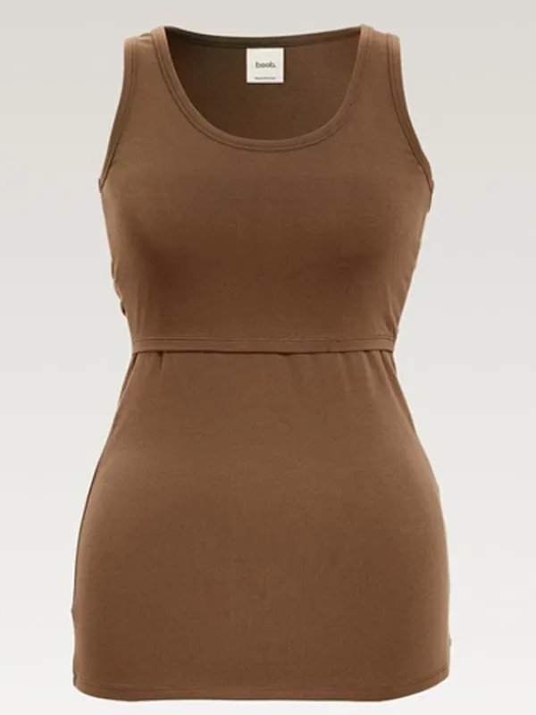 Online Boob Design - imetystoppi Classic Tank Top Hazelnut Äitiyspaidat|Imetyspaidat