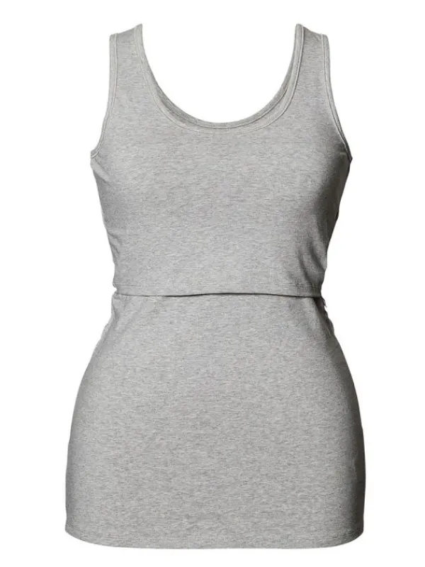 Clearance Boob Design - imetystoppi Classic Tank Top Grey melange Äitiyspaidat|Imetyspaidat