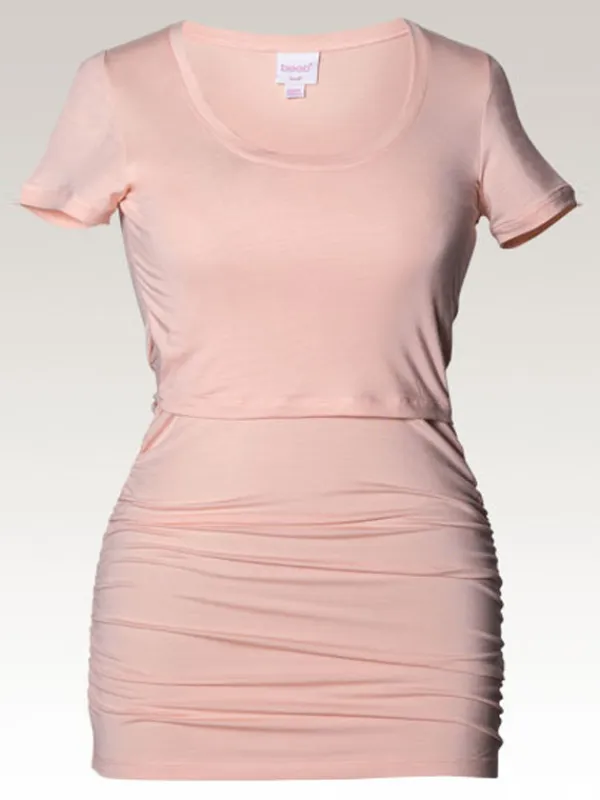 Outlet Boob Design - äitiys- ja imetys T-paita Ruched Top, pale blush Äitiyspaidat|Imetyspaidat