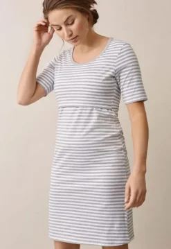 Outlet Boob - äitiys- ja imetysyömekko - White grey Imetysyöasut|Odotusajan Alusvaatteet