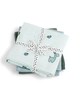 Outlet - harsoliina 3-pack 70x70 - Lalee blue Puuvillaharsot