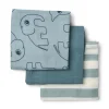 New - harsoliina 3-pack 70x70 - Deer friends Blue Puuvillaharsot