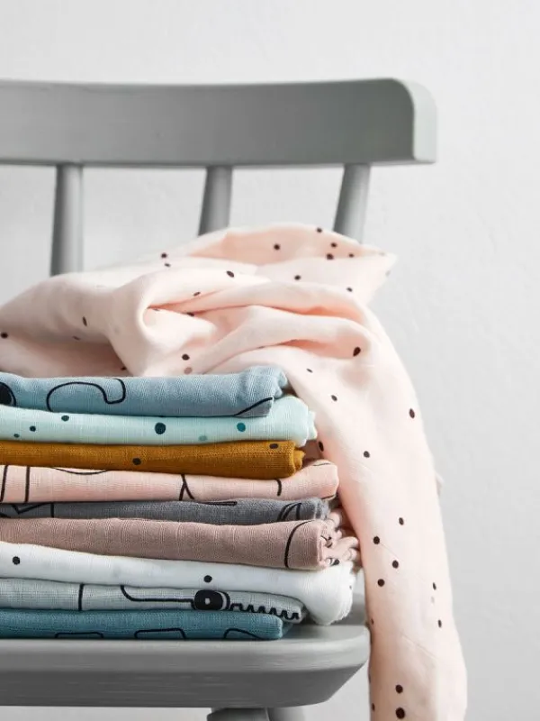 Clearance - harsoliina 2-pack 70x70 - Dreamy dots powder Puuvillaharsot