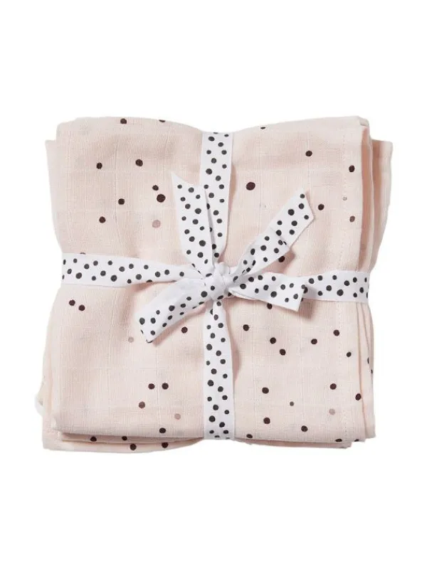 Clearance - harsoliina 2-pack 70x70 - Dreamy dots powder Puuvillaharsot