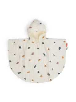 Discount - luomupuuvillainen poncho pyyhe lapselle - Sea friends Beige Kylpy