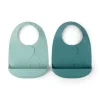 Discount - Peekaboo silikoninen ruokalappu 2-PACK - Elphee Blue Ruokailuhetkiin