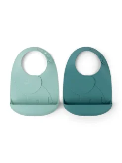 Discount - Peekaboo silikoninen ruokalappu 2-PACK - Elphee Blue Ruokailuhetkiin