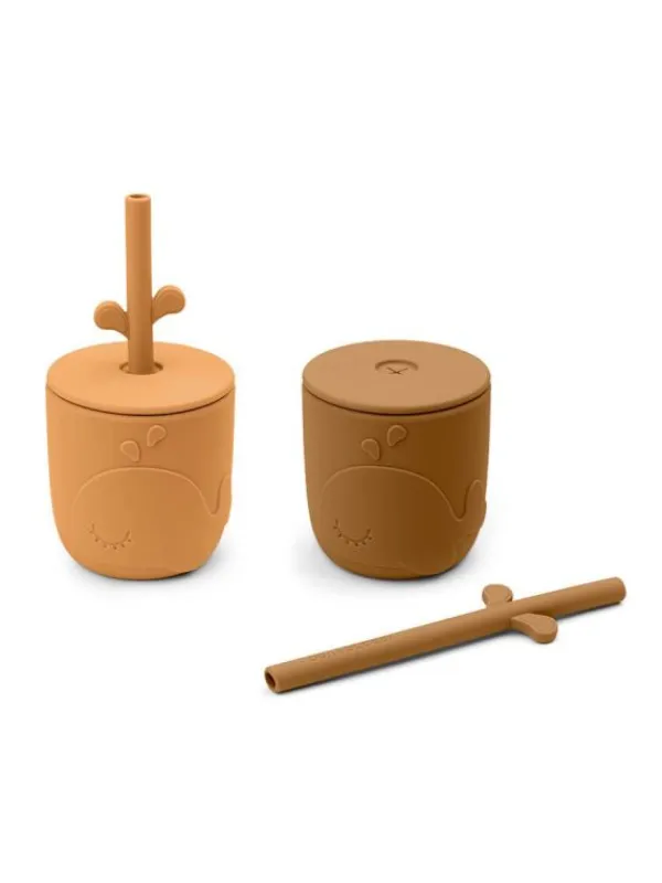 Outlet - Peekaboo Straw cup - Wally Mustard Ruokailuhetkiin