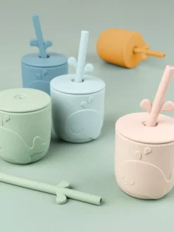 Outlet - Peekaboo Straw cup - Wally Mustard Ruokailuhetkiin
