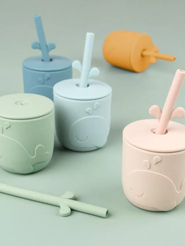 Outlet - Peekaboo Straw cup - Wally Mustard Ruokailuhetkiin