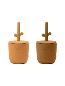 Outlet - Peekaboo Straw cup - Wally Mustard Ruokailuhetkiin