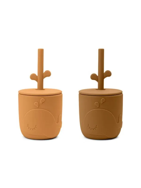Outlet - Peekaboo Straw cup - Wally Mustard Ruokailuhetkiin