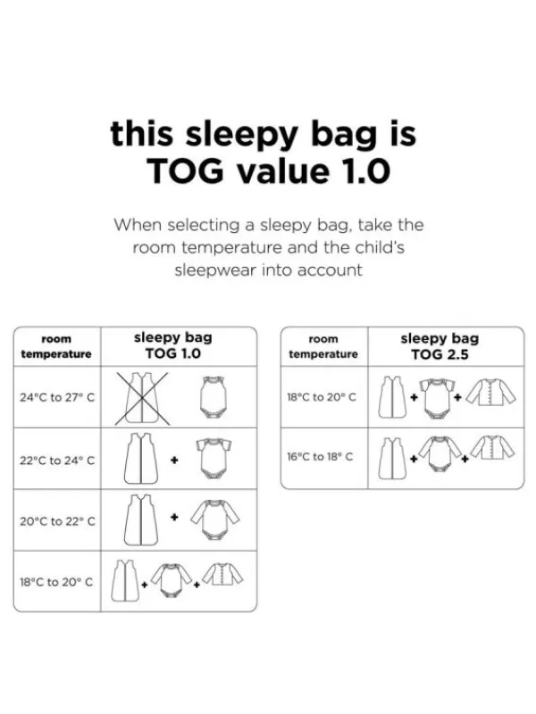 Best - unipussi TOG 1.0 Sleepy, Confetti - Sand 70 cm Kapalot Ja Unipussit