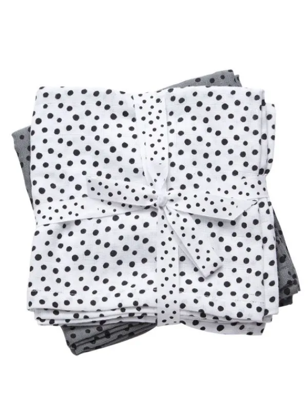 Discount Harsoliina 2-pack 70x70 - Happy dots grey - Puuvillaharsot