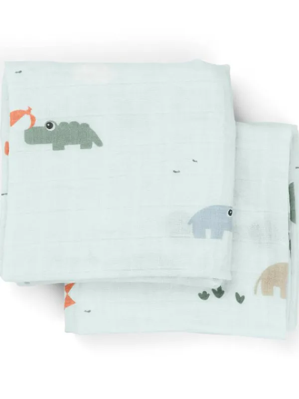 New Harsoliina 2-pack 70x70 - Playground Blue - Puuvillaharsot
