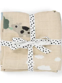 Clearance Harsoliina 2-pack 70x70 - Tiny farm - Puuvillaharsot