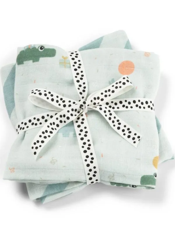 Best Harsoliina vauvalle 2-pack 70x70 - Celebration Blue – Puuvillaharsot