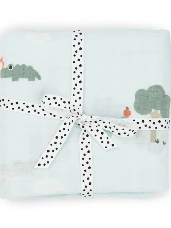 Hot Iso kapaloliina 120x120 Playground Blue - Puuvillaharsot