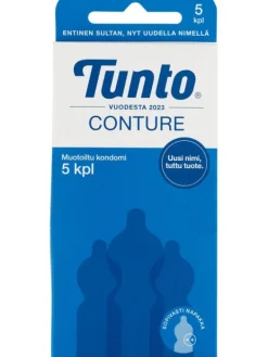 Kondomi Tunto Conture 5 kpl, anatomisesti muotoiltu klassikko kondomi Rfsu-Tuotteet|Kondomit