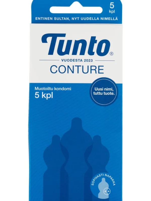 Kondomi Tunto Conture 5 kpl, anatomisesti muotoiltu klassikko kondomi Rfsu-Tuotteet|Kondomit