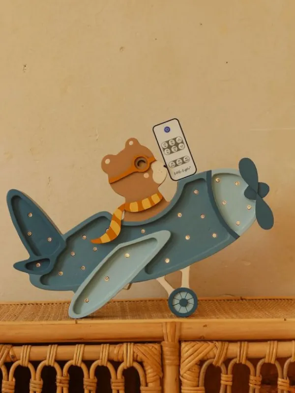Outlet Little Lights Yövalo, Vintage Plane, 4 Eri väriä Yövalot Ja White Noise