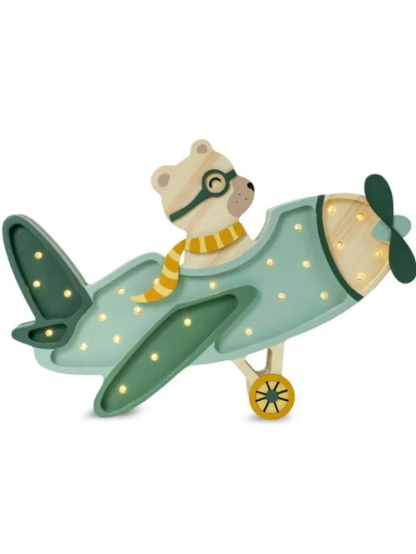 Outlet Little Lights Yövalo, Vintage Plane, 4 Eri väriä Yövalot Ja White Noise