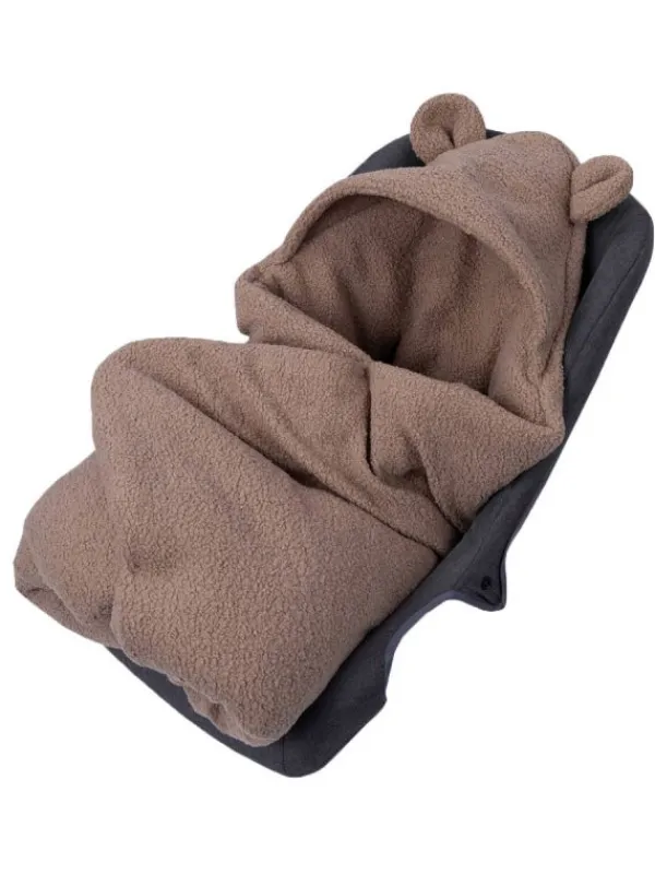New Lämmin nallenkorva boucle turvakaukalon viltti – brown Lämpöpussit
