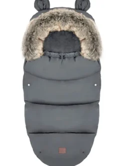 Lämpöpussi rattaisiin nallenkorvilla ja karvalla, dark gray Lämpöpussit