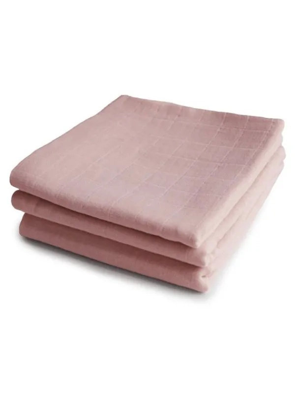 Outlet Luomupuuvillainen harso 3-Pack, blush | Puuvillaharsot