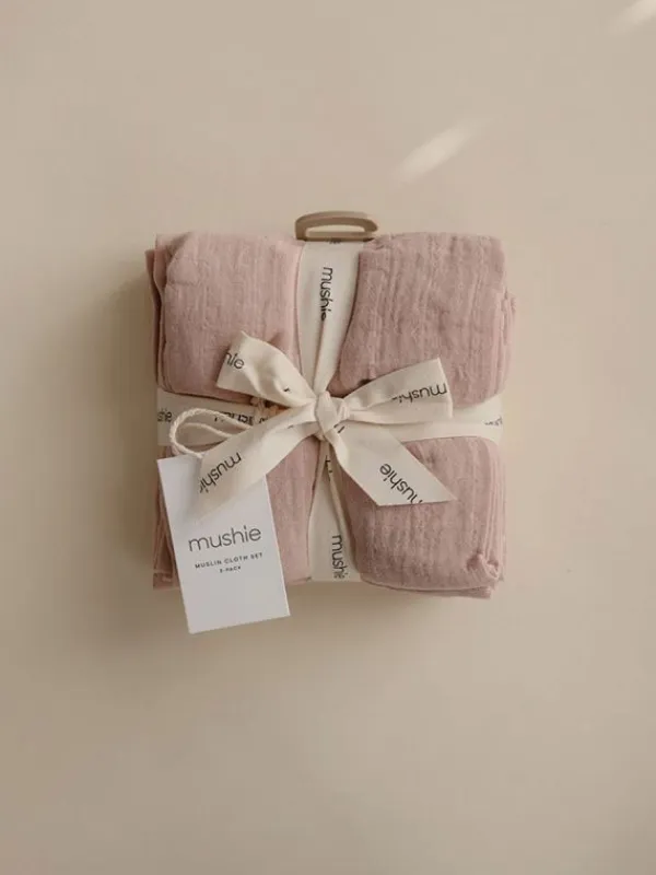Outlet Luomupuuvillainen harso 3-Pack, blush | Puuvillaharsot