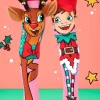 Clearance Hassunhauskat Reindeer and Elf Joulusukat Madmia Hassunhauskat Sukat