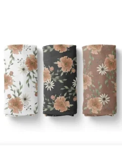 Hot - kukkaharso 120x120 - Peony Blooms, Charcoal Gray Puuvillaharsot