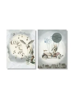 Clearance - onnittelukortti 2-pack - FLYING CAR Lahjapaketointi & Kortit|Vauvakirjat Ja Kortit