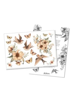 Online siirrettävät lasten tatuoinnit, Flowers & Flying Friends Julisteet Ja Printit