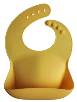 Discount silikoninen ruokalappu (mineral yellow) Ruokailuhetkiin