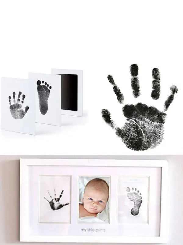 Sale Mustelevy vauvan jalanjäljille, sininen Baby Shower -Lahjat|Vauvakirjat Ja Kortit