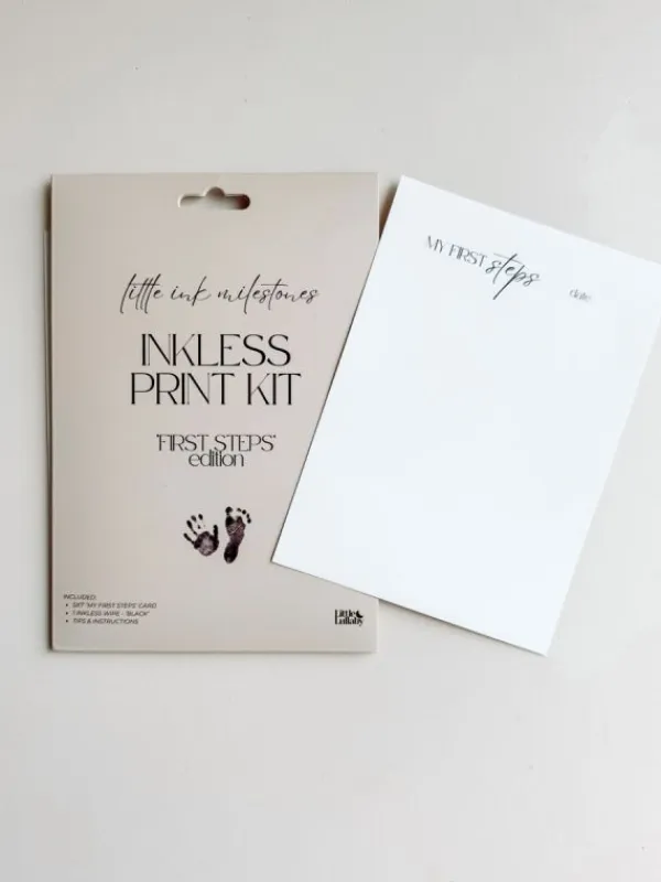 Sale My First Steps musteeton jalanjälkipakkaus – muistoksi vauvakirjaan Vauvakirjat Ja Kortit